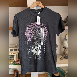 NWT Threadless Cherry Tree Skull Black T-shirt Unisex Small
